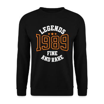 Legends 1989 – Idée cadeau vintage fine et rare - Sweat-shirt Unisexe - noir - Devant - Alina (178cm) & Michal (187cm)
