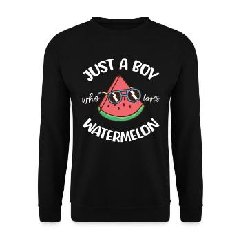 Watermelon Melon Summer Fruit Vegan Gift - Unisex Sweatshirt - black - Front - Alina (178cm) & Michal (187cm)
