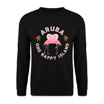 Aruba Caribbean Summer Ocean Beach Gift - Unisex Sweatshirt - black - Front - Alina (178cm) & Michal (187cm)
