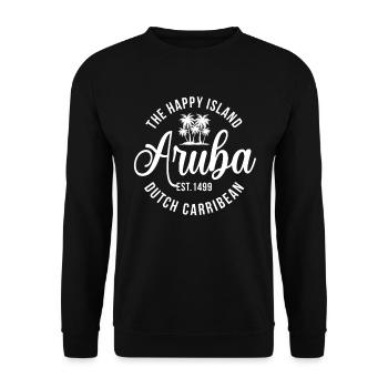 Aruba Caribbean Summer Ocean Beach Gift - Unisex Sweatshirt - black - Front - Alina (178cm) & Michal (187cm)
