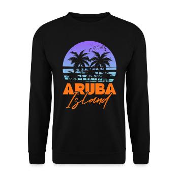 Aruba Caribbean Summer Ocean Beach Gift - Unisex Sweatshirt - black - Front - Alina (178cm) & Michal (187cm)