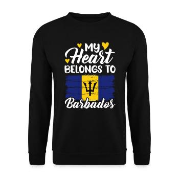 Barbados Karibik Bajan Urlaub Geschenk - Unisex Pullover - Schwarz - Vorne - Alina (178cm) & Michal (187cm)