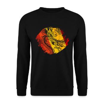 Chinese Dragon - Unisex Sweatshirt - black - Front - Alina (178cm) & Michal (187cm)