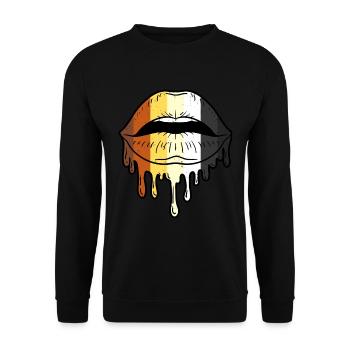 Tropfende Gay Bear Lippen Gay Bear Pride - Unisex Pullover - Schwarz - Vorne - Alina (178cm) & Michal (187cm)