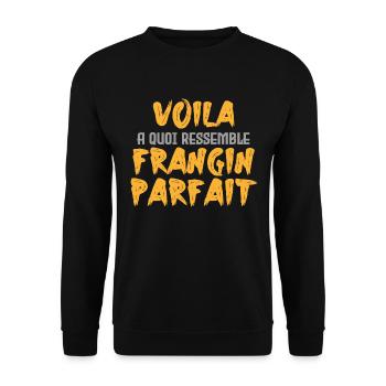 Voilà À Quoi Ressemble Le Frangin Parfait - Sweat-shirt Unisexe - noir - Devant - Alina (178cm) & Michal (187cm)