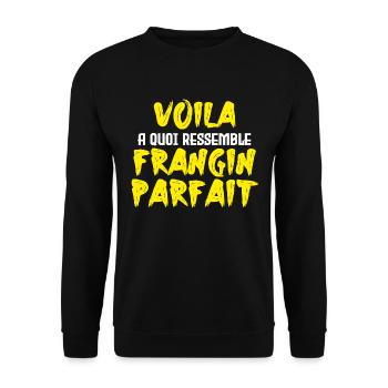 Voilà À Quoi Ressemble Le Frangin Parfait - Sweat-shirt Unisexe - noir - Devant - Alina (178cm) & Michal (187cm)