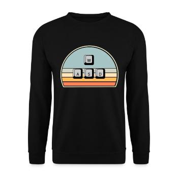PC Gaming Keyboard Mouse WASD - Unisex Pullover - Schwarz - Vorne - Alina (178cm) & Michal (187cm)
