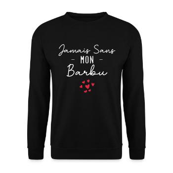 jamais sans mon barbu - Sweat-shirt Unisexe - noir - Devant - Alina (178cm) & Michal (187cm)