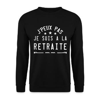 je peux pas je suis a la retraite - Sweat-shirt Unisexe - noir - Devant - Alina (178cm) & Michal (187cm)