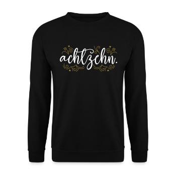 18. Geburtstag Frauen Verzierung Frau 18 Jahre - Unisex Pullover - Schwarz - Vorne - Alina (178cm) & Michal (187cm)