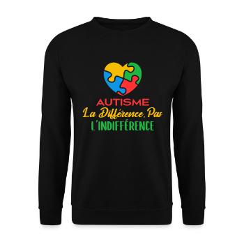 Avril Bleu Autisme Différence Pas Indifférence - Sweat-shirt Unisexe - noir - Devant - Alina (178cm) & Michal (187cm)