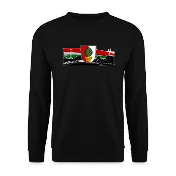 Augsburg Rosenau - Unisex Pullover - Schwarz - Vorne - Alina (178cm) & Michal (187cm)