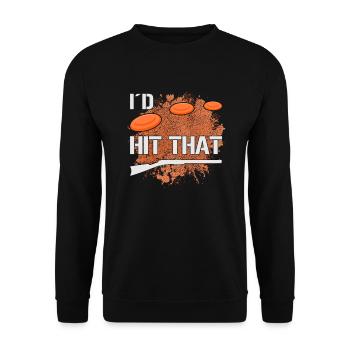 Tontaubenschießen I´d Hit That Tontaubenschiessen - Unisex Pullover - Schwarz - Vorne - Alina (178cm) & Michal (187cm)