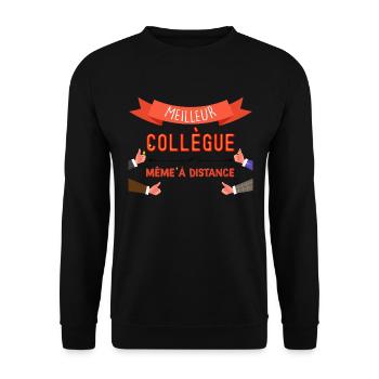 Meilleure collegue Télétravail Cadeau - Sweat-shirt Unisexe - noir - Devant - Alina (178cm) & Michal (187cm)
