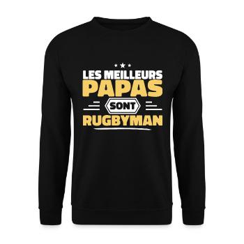Rugby Meilleur Papa, Fête des Pères - Papas Cadeau - Sweat-shirt Unisexe - noir - Devant - Alina (178cm) & Michal (187cm)