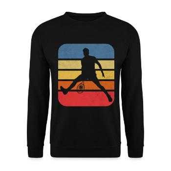 Tennisspieler Tennisschläger Tennisplatz Geschenk - Unisex Pullover - Schwarz - Vorne - Alina (178cm) & Michal (187cm)