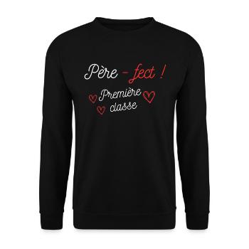 Père-fect ! Caporal (grade) - Sweat-shirt Unisexe - noir - Devant - Alina (178cm) & Michal (187cm)