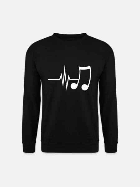 Mein Herz schlägt für Musik - Noten Gehör - Unisex Pullover - Schwarz