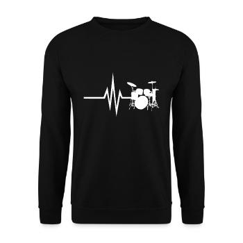 My heart beats for drums - Unisex Sweatshirt - black - Front - Alina (178cm) & Michal (187cm)