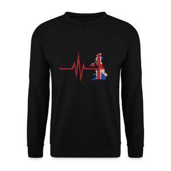 Mon cœur bat pour la Grande-Bretagne - pays d'origine - Sweat-shirt Unisexe - noir - Devant - Alina (178cm) & Michal (187cm)