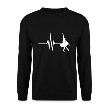 Mein Herz schlägt für Ballett - Ballerina Tanzen - Unisex Pullover - Schwarz - Vorne - Alina (178cm) & Michal (187cm)