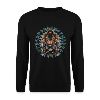 Berserker nordique | Guerriers Vikings Valhalla - Sweat-shirt Unisexe - noir - Devant - Alina (178cm) & Michal (187cm)