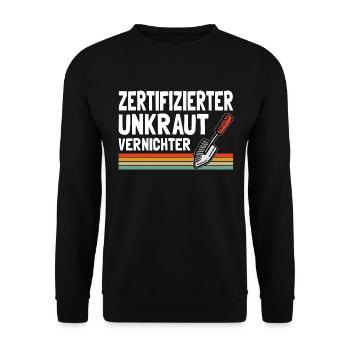 Garten Gärtner Gärtnerin Hobbygärtner Gartenarbeit - Unisex Pullover - Schwarz - Vorne - Alina (178cm) & Michal (187cm)