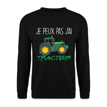 Tracteur Passion Cadeau Garçon ou Fille - Sweat-shirt Unisexe - noir - Devant - Alina (178cm) & Michal (187cm)