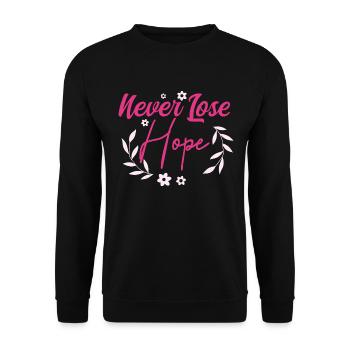 October Rose Hope For All - Unisex Sweatshirt - black - Front - Alina (178cm) & Michal (187cm)