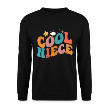 Niece | Nephew | Uncle | Aunt - Unisex Sweatshirt - black - Front - Alina (178cm) & Michal (187cm)