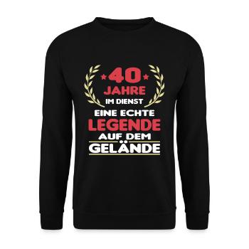 40 Jähriges Dienstjubiläum Arbeitsjubiläum - Unisex Pullover - Schwarz - Vorne - Alina (178cm) & Michal (187cm)