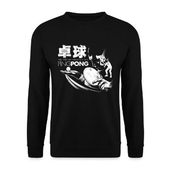 Ping Pong Table Tennis - Unisex Sweatshirt - black - Front - Alina (178cm) & Michal (187cm)