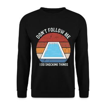Pool Guy Design for PoolBoy and Pool Cleaner - Unisex Sweatshirt - black - Front - Alina (178cm) & Michal (187cm)
