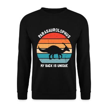 Dinosaurier Motif für Paläontologen - Unisex Pullover - Schwarz - Vorne - Alina (178cm) & Michal (187cm)