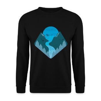Trail in the sunset | Nature hiking - Unisex Sweatshirt - black - Front - Alina (178cm) & Michal (187cm)