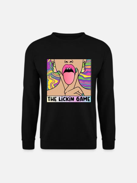 EROTIC POP-ART ARTWORK SEXY COMIC GIRL LICKING - Unisex Sweatshirt - black