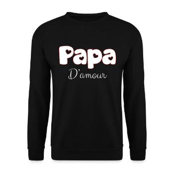 Mon Papa D'Amour Unique Et Incroyable - Sweat-shirt Unisexe - noir - Devant - Alina (178cm) & Michal (187cm)