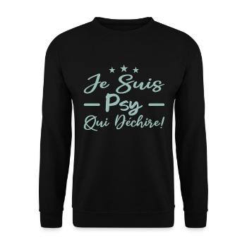 je suis psy qui déchire - Sweat-shirt Unisexe - noir - Devant - Alina (178cm) & Michal (187cm)