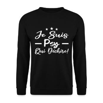 je suis psy qui déchire - Sweat-shirt Unisexe - noir - Devant - Alina (178cm) & Michal (187cm)