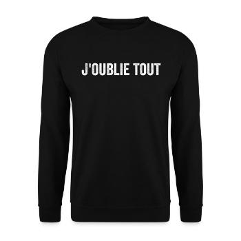 Ich vergesse alles - Unisex Pullover - Schwarz - Vorne - Alina (178cm) & Michal (187cm)