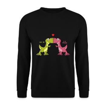 Dino Couple - Unisex Sweatshirt - black - Front - Alina (178cm) & Michal (187cm)
