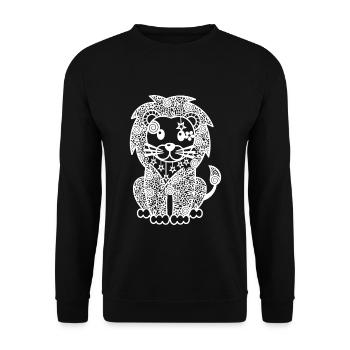 Lion - Unisex Sweatshirt - black - Front - Alina (178cm) & Michal (187cm)