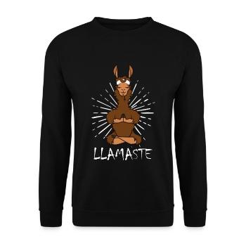 Lama Meditation - Unisex Pullover - Schwarz - Vorne - Alina (178cm) & Michal (187cm)