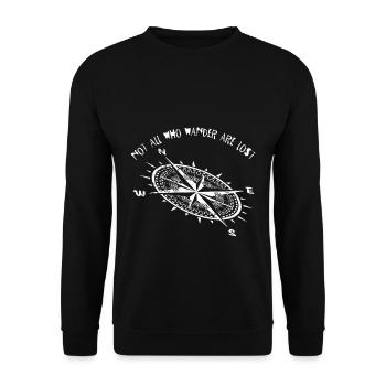 Hiker's Compass - Unisex Sweatshirt - black - Front - Alina (178cm) & Michal (187cm)