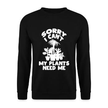 Mes plantes - Sweat-shirt Unisexe - noir - Devant - Alina (178cm) & Michal (187cm)