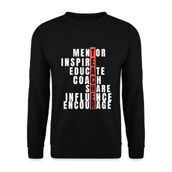 Teacher - Unisex Pullover - Schwarz - Vorne - Alina (178cm) & Michal (187cm)