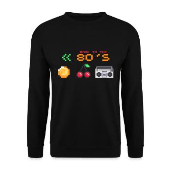 80er Jahre - Unisex Pullover - Schwarz - Vorne - Alina (178cm) & Michal (187cm)
