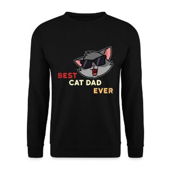 Best Cat Dad Ever - Unisex Sweatshirt - black - Front - Alina (178cm) & Michal (187cm)