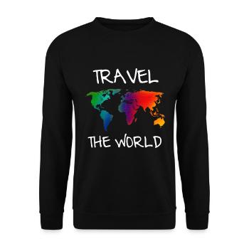 Travel The World - Unisex Pullover - Schwarz - Vorne - Alina (178cm) & Michal (187cm)