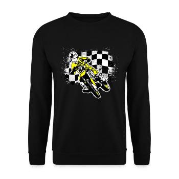 MotoCross - Unisex Sweatshirt - black - Front - Alina (178cm) & Michal (187cm)